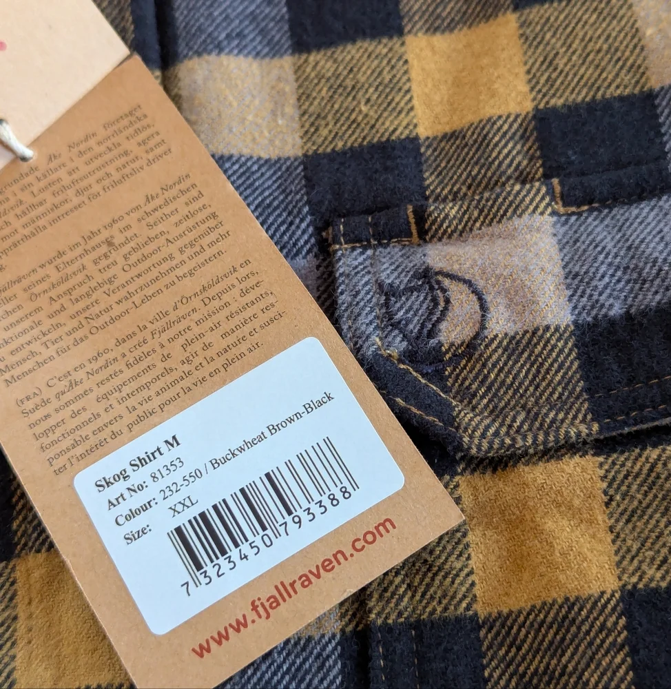 Fjallraven Skog Slim fit flannel XXL NWT - Picture 3 of 7